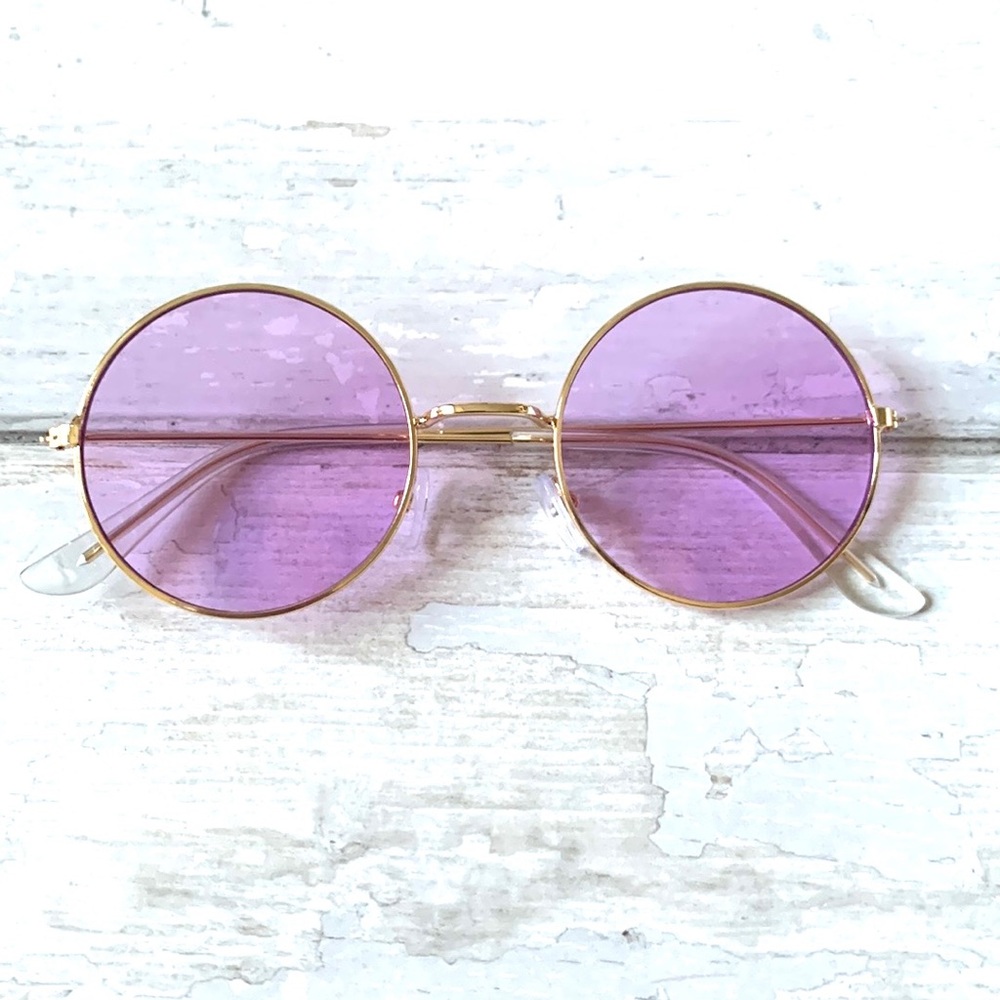 Purple Tinted Sunglasses Gold Metal Frames NEW Glasses Urban Outfitters